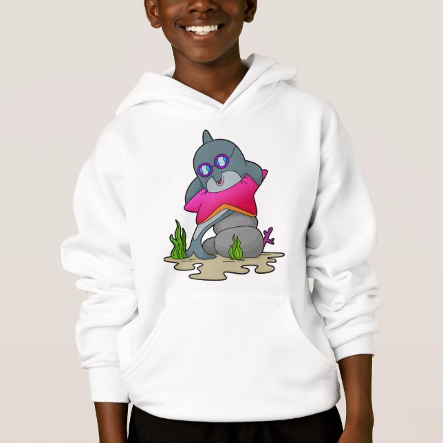 Dolphin mit Brille Hoodie (Vorderseite)