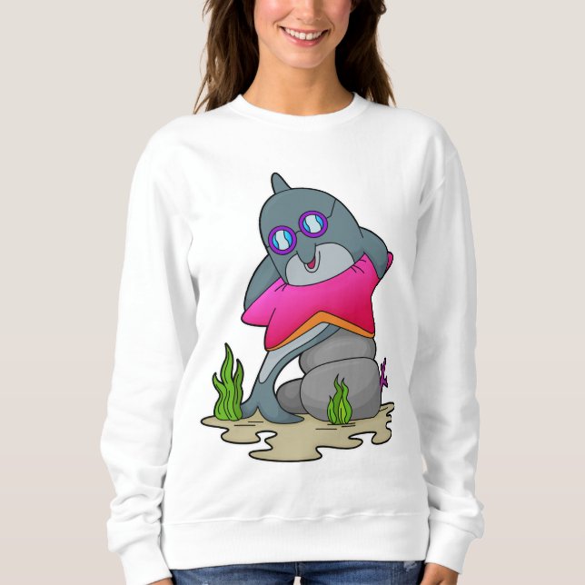 Dolphin mit Brille Sweatshirt (Vorderseite)