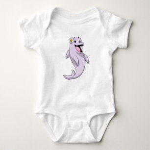 Dolphin mit Daisy-Blume Baby Strampler