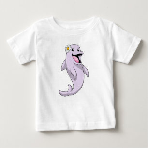 Dolphin mit Daisy-Blume Baby T-shirt