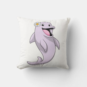 Dolphin mit Daisy-Blume Kissen