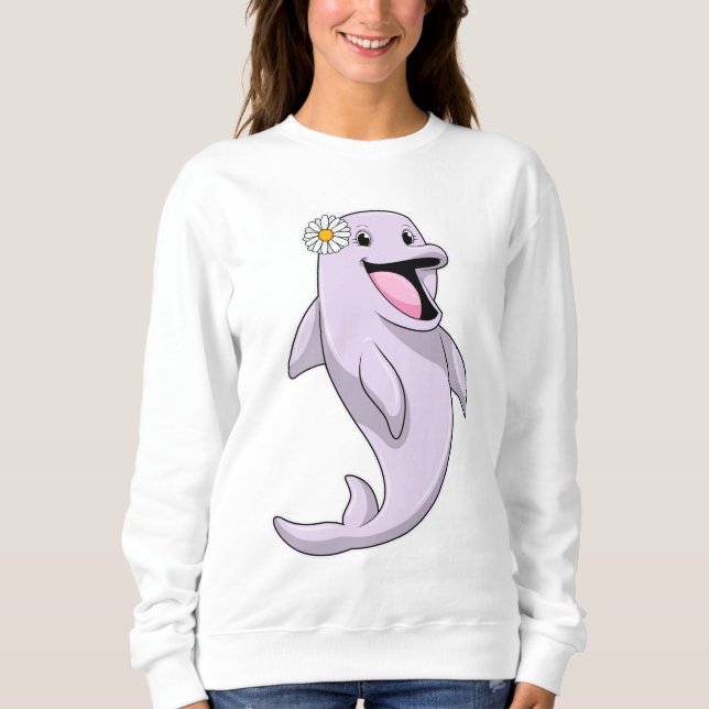 Dolphin mit Daisy-Blume Sweatshirt (Vorderseite)