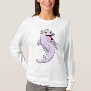 Dolphin mit Daisy-Blume T-Shirt