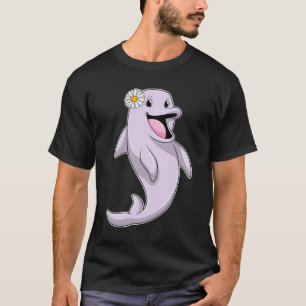 Dolphin mit Daisy-Blume T-Shirt