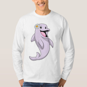 Dolphin mit Daisy-Blume T-Shirt