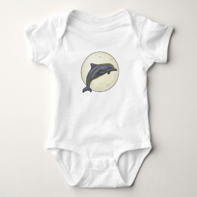 Dolphin mit dem Mond Baby Strampler (Vorderseite)