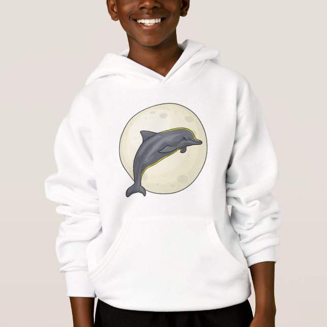 Dolphin mit dem Mond Hoodie (Vorderseite)
