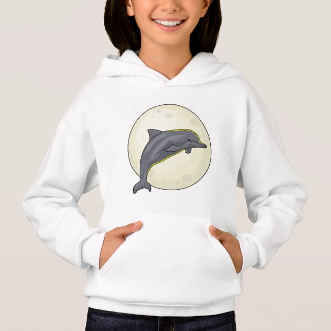 Dolphin mit dem Mond Hoodie (Vorderseite)