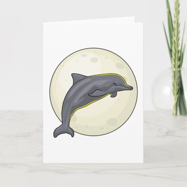 Dolphin mit dem Mond Karte (Vorderseite)