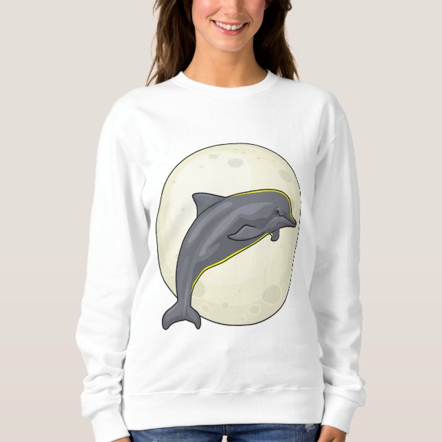 Dolphin mit dem Mond Sweatshirt (Vorderseite)