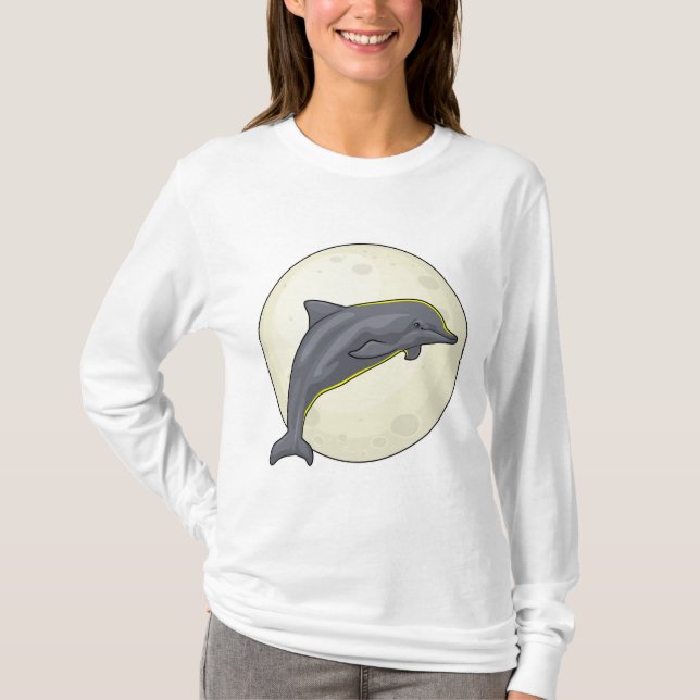 Dolphin mit dem Mond T-Shirt (Vorderseite)