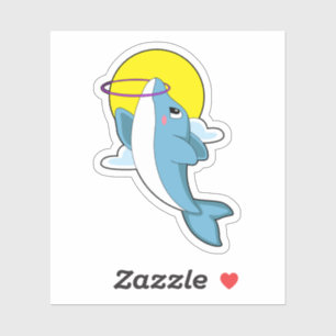 Dolphin mit Fitness-Reifen Aufkleber