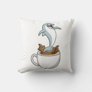 Dolphin mit Kaffee-Cup Kissen