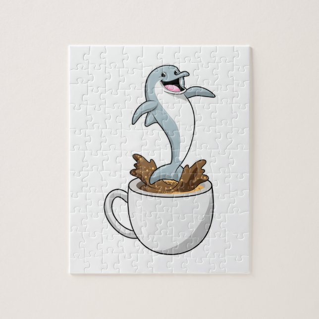 Dolphin mit Kaffee-Cup Puzzle (Vertikal)