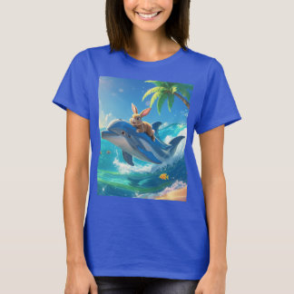 Dolphin mit Kaninchen T-Shirt