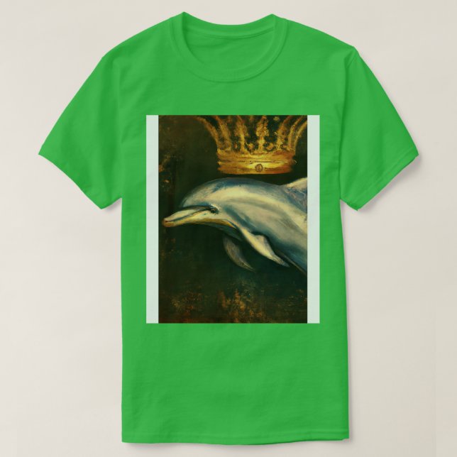 Dolphin mit Krone T-Shirt (Design vorne)