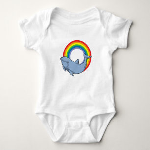 Dolphin mit Regenbogen Baby Strampler