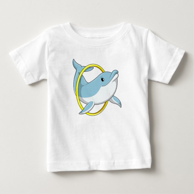 Dolphin mit Ring Baby T-shirt (Vorderseite)