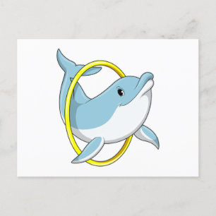 Dolphin mit Ring Postkarte