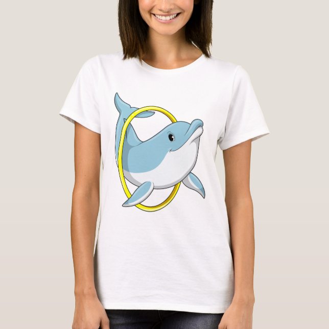 Dolphin mit Ring T-Shirt (Vorderseite)
