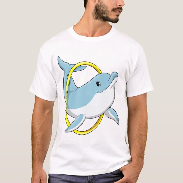 Dolphin mit Ring T-Shirt (Vorderseite)