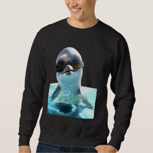 Dolphin mit Sonnenbrille Tierische Liebe Niedlich Sweatshirt