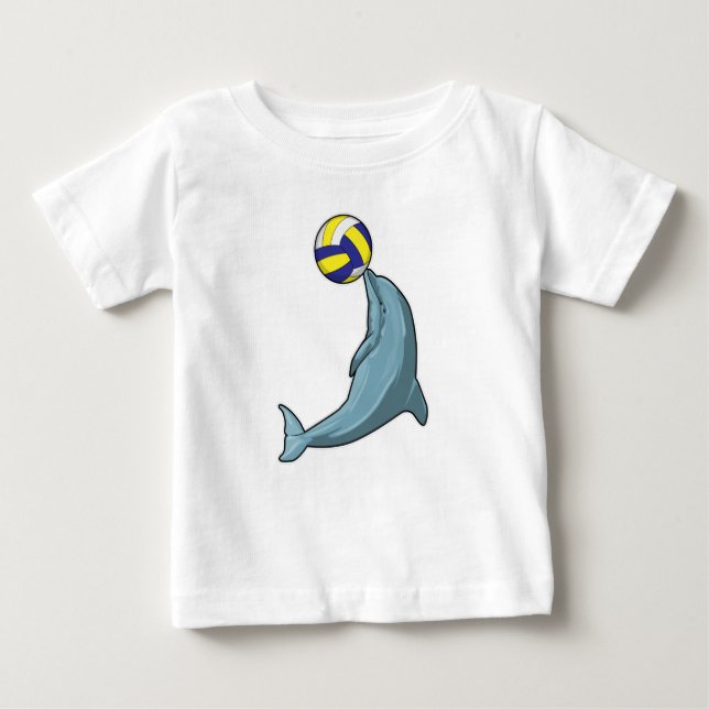 Dolphin mit Volleyball Baby T-shirt (Vorderseite)
