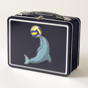 Dolphin mit Volleyball Metall Brotdose