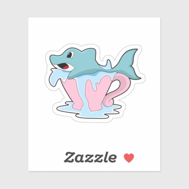 Dolphin mit Wasserball.PNG Aufkleber (Blatt)