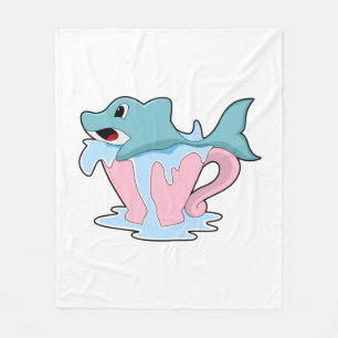 Dolphin mit Wasserball.PNG Fleecedecke