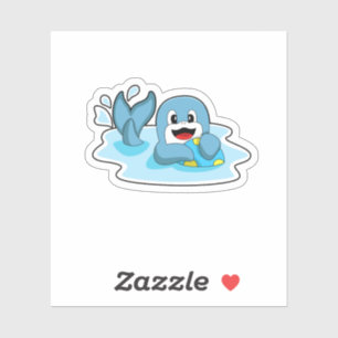 Dolphin mit Wasserpolo Aufkleber