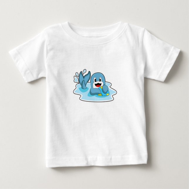 Dolphin mit Wasserpolo Baby T-shirt (Vorderseite)