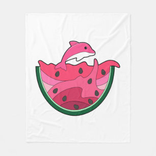 Dolphin mit Watermelon Fleecedecke