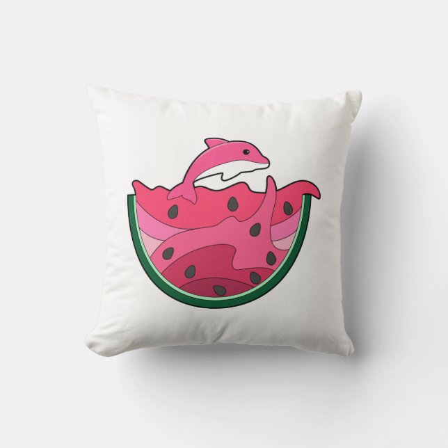 Dolphin mit Watermelon Kissen (Vorderseite)