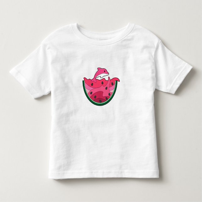 Dolphin mit Watermelon Kleinkind T-shirt (Vorderseite)
