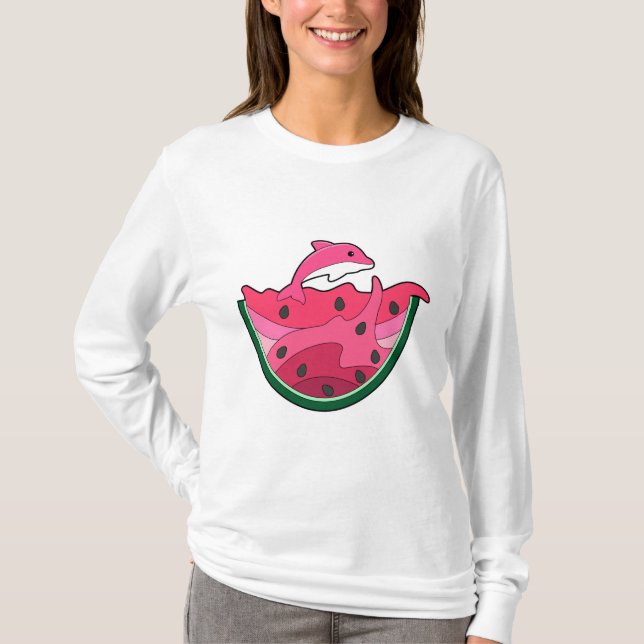 Dolphin mit Watermelon T-Shirt (Vorderseite)