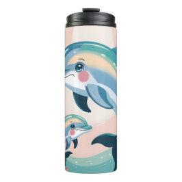 Dolphin Mom and Baby Thermosbecher