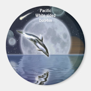 DOLPHIN, MOON & PLANETS Fantasy Art Magnet