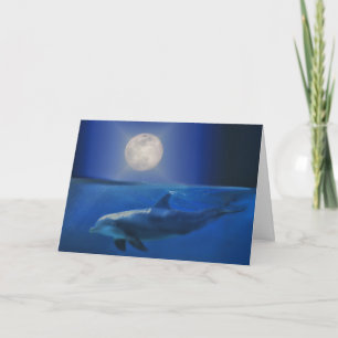 Dolphin Moon und Universe Geburtstagskarte Karte