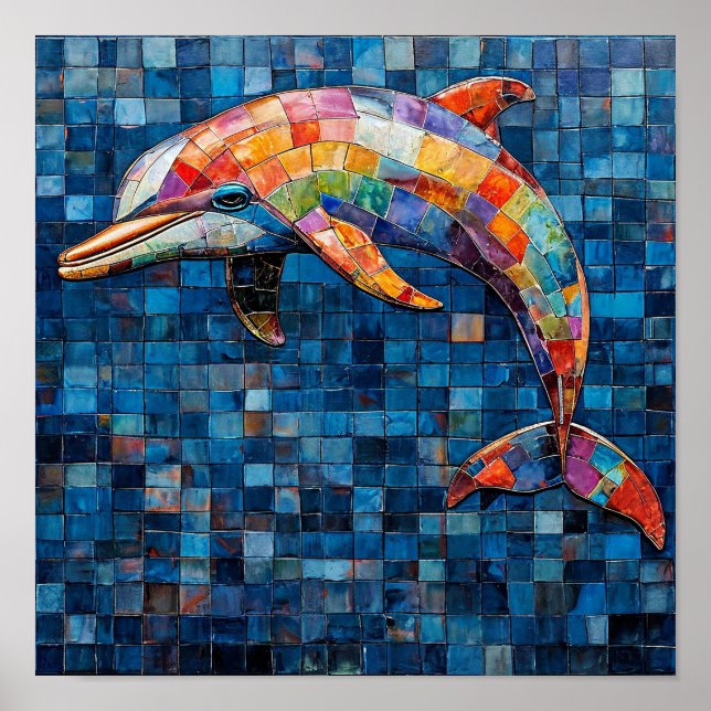 Dolphin Mosaik Art Poster (Vorne)