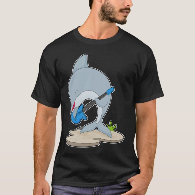 Dolphin Musician Gitarre T-Shirt (Vorderseite)
