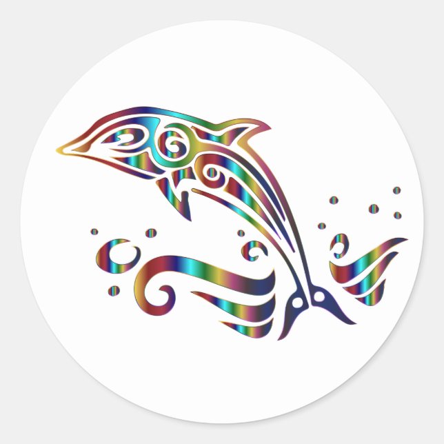 Dolphin Ocean Creature farbenfrohe Stickers (Vorderseite)