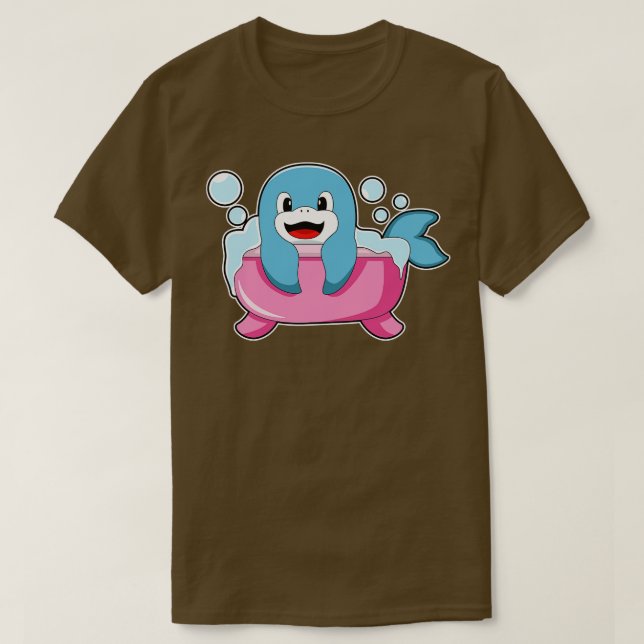 Dolphin On Bathtub T-Shirt (Design vorne)