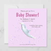 Dolphin on Pink - Baby Dusche