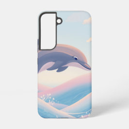 Dolphin Over Pastel Waves Samsung Case Galaxy Hülle