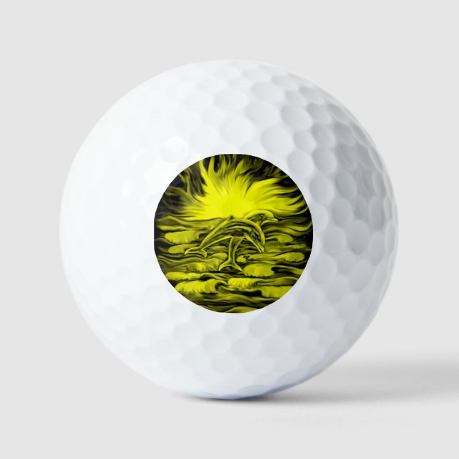 Dolphin-Paar im Sonnenschein Golfball (Vorderseite)