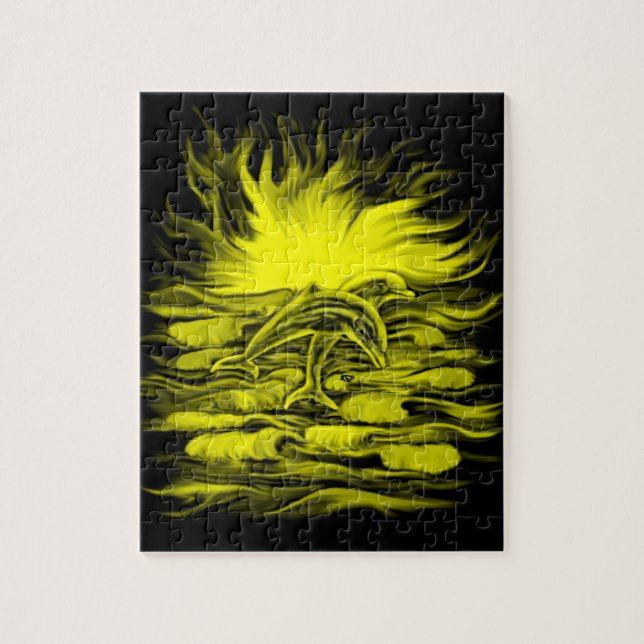 Dolphin-Paar im Sonnenschein Puzzle (Vertikal)