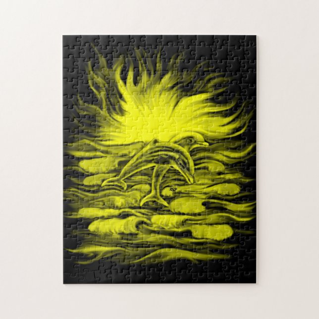 Dolphin-Paar im Sonnenschein Puzzle (Vertikal)