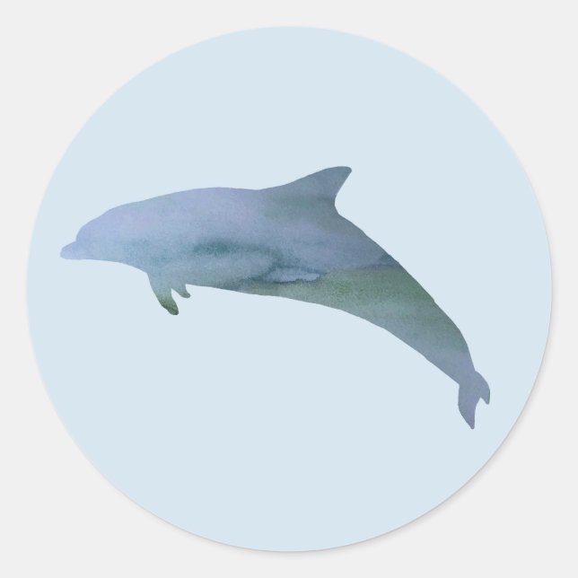 Dolphin Painting Ocean Party Danke Stickers (Vorderseite)