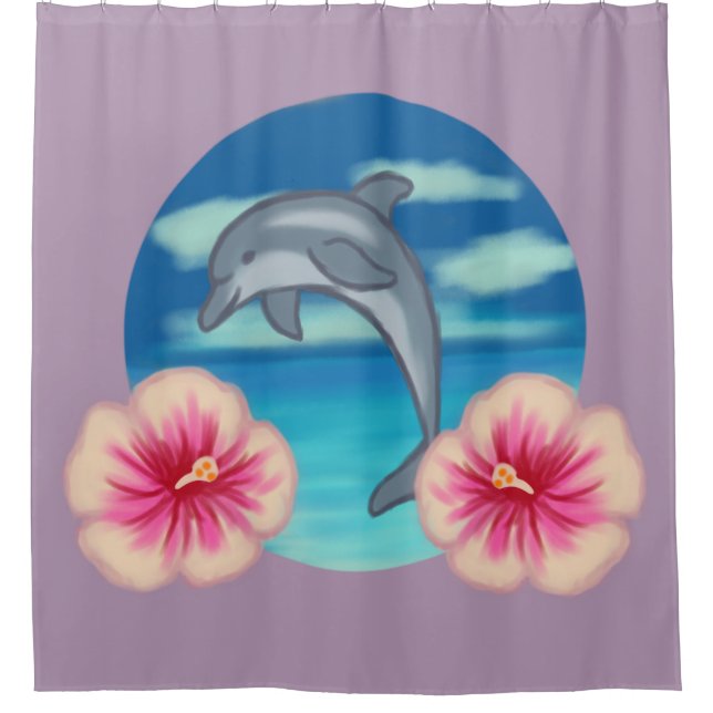 Dolphin Paradise Duschvorhang (Vorderseite)